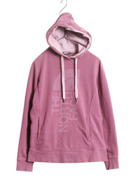 ノースフェイス プリント スウェット フード パーカー レディース M The North Face アウトドア プルオーバー トレーナー 裏起毛 ツートン