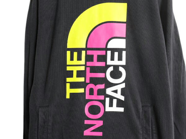 ノースフェイス プリント スウェット フード パーカー レディース XL / The North Face プルオーバー 裏起毛 トレーナー 大きいサイズ 黒