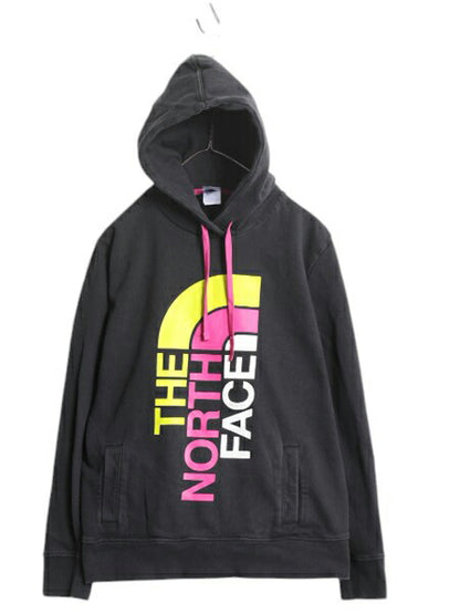 ノースフェイス プリント スウェット フード パーカー レディース XL / The North Face プルオーバー 裏起毛 トレーナー 大きいサイズ 黒