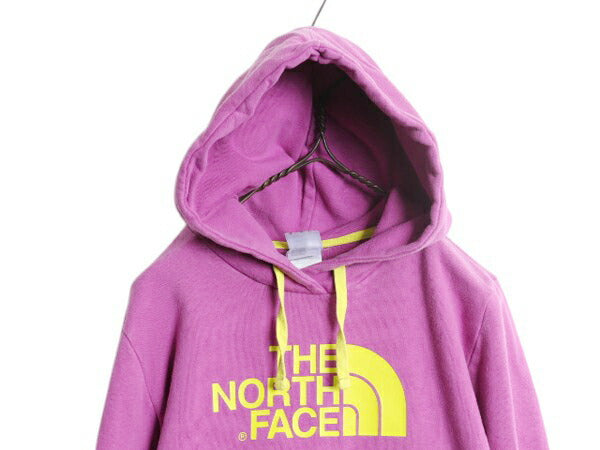 ノースフェイス プリント スウェット フード パーカー レディース M / The North Face プルオーバー 裏起毛 トレーナー アウトドア ピンク