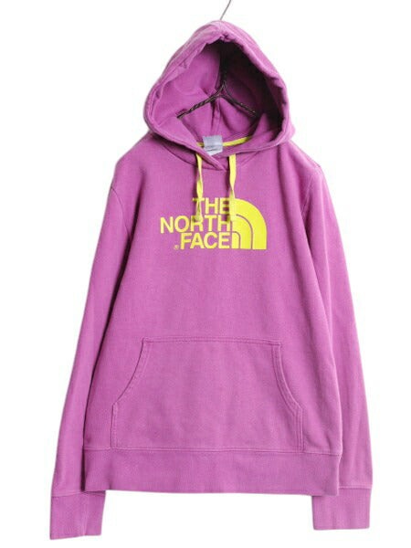 ノースフェイス プリント スウェット フード パーカー レディース M / The North Face プルオーバー 裏起毛 トレーナー アウトドア ピンク