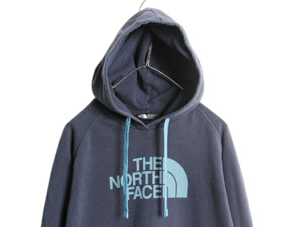ノースフェイス プリント スウェット フード パーカー レディース XL The North Face プルオーバー トレーナー 裏起毛 大きいサイズ 薄手