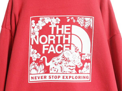 ノースフェイス 両面 プリント スウェット フード パーカー メンズ レディース M 古着 The North Face プルオーバー トレーナー アウトドア
