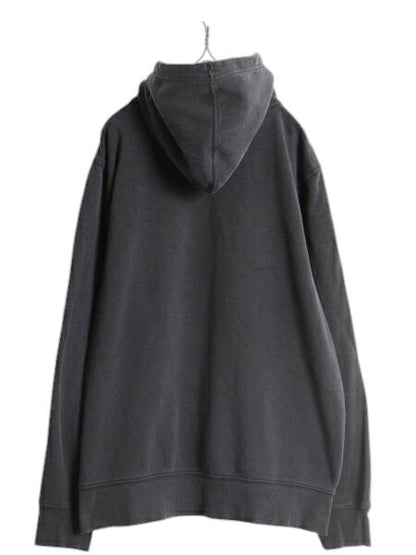 ノースフェイス プリント スウェット フード パーカー メンズ L 古着 The North Face プルオーバー 裏起毛 トレーナー アウトドア 薄手 黒