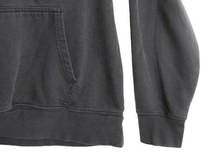 ノースフェイス プリント スウェット フード パーカー メンズ L 古着 The North Face プルオーバー 裏起毛 トレーナー アウトドア 薄手 黒