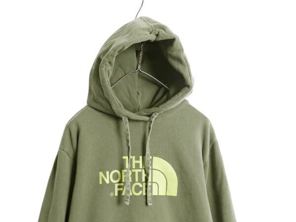 US企画 ノースフェイス プリント スウェット フード パーカー メンズ L 古着 The North Face プルオーバー トレーナー アウトドア 裏起毛