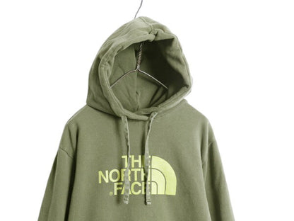 US企画 ノースフェイス プリント スウェット フード パーカー メンズ L 古着 The North Face プルオーバー トレーナー アウトドア 裏起毛