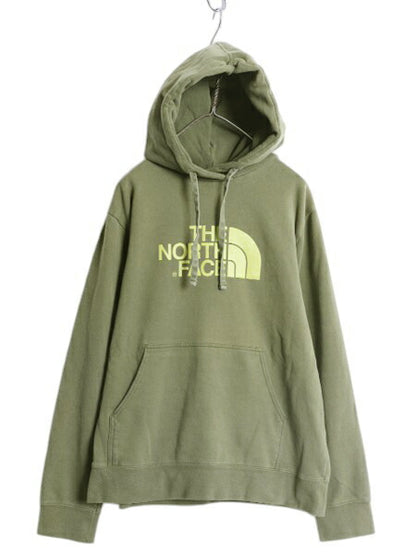 US企画 ノースフェイス プリント スウェット フード パーカー メンズ L 古着 The North Face プルオーバー トレーナー アウトドア 裏起毛