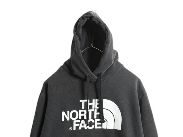 US企画 ノースフェイス プリント スウェット フード パーカー メンズ L / The North Face プルオーバー トレーナー アウトドア 裏起毛 黒