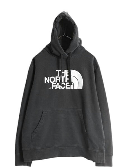US企画 ノースフェイス プリント スウェット フード パーカー メンズ L / The North Face プルオーバー トレーナー アウトドア 裏起毛 黒