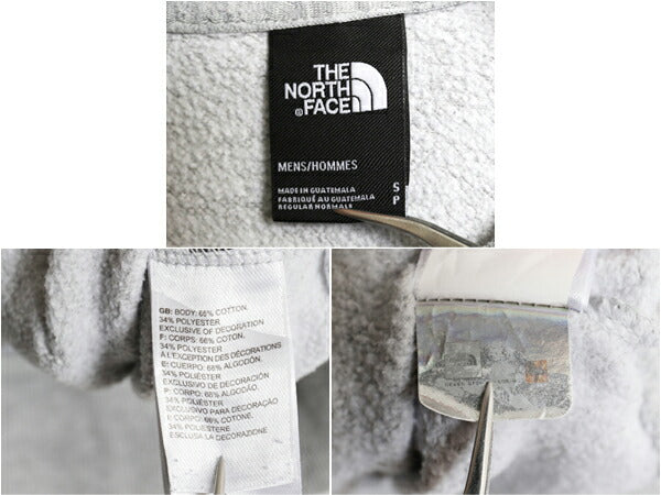 ノースフェイス プリント スウェット フード パーカー メンズ S / 古着 The North Face 裏起毛 プルオーバー トレーナー アウトドア グレー