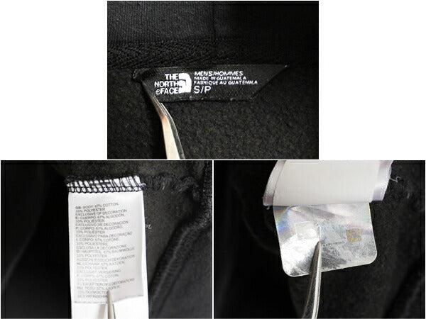 ノースフェイス 両面 プリント スウェット フード パーカー メンズ S 古着 The North Face プルオーバー 裏起毛 トレーナー アウトドア 黒