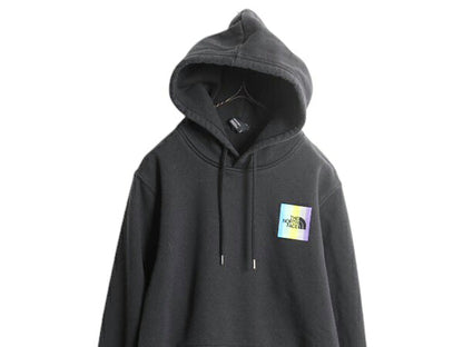 ノースフェイス 両面 プリント スウェット フード パーカー メンズ M 古着 The North Face プルオーバー 裏起毛 トレーナー アウトドア 黒