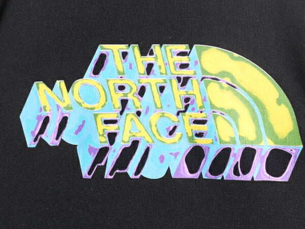 ノースフェイス 両面 プリント スウェット フード パーカー メンズ M 古着 The North Face プルオーバー 裏起毛 トレーナー アウトドア 黒