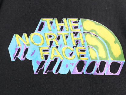 ノースフェイス 両面 プリント スウェット フード パーカー メンズ M 古着 The North Face プルオーバー 裏起毛 トレーナー アウトドア 黒