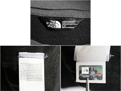 ノースフェイス 迷彩 ロゴ プリント スウェット フード パーカー メンズ L 古着 The North Face プルオーバー 裏起毛 トレーナー 黒 迷彩柄