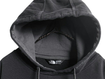 ノースフェイス 迷彩 ロゴ プリント スウェット フード パーカー メンズ L 古着 The North Face プルオーバー 裏起毛 トレーナー 黒 迷彩柄