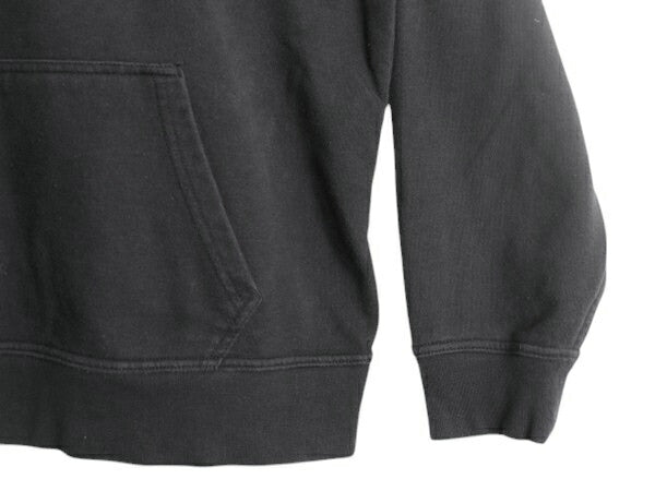ノースフェイス 迷彩 ロゴ プリント スウェット フード パーカー メンズ L 古着 The North Face プルオーバー 裏起毛 トレーナー 黒 迷彩柄