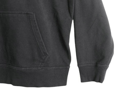 ノースフェイス 迷彩 ロゴ プリント スウェット フード パーカー メンズ L 古着 The North Face プルオーバー 裏起毛 トレーナー 黒 迷彩柄