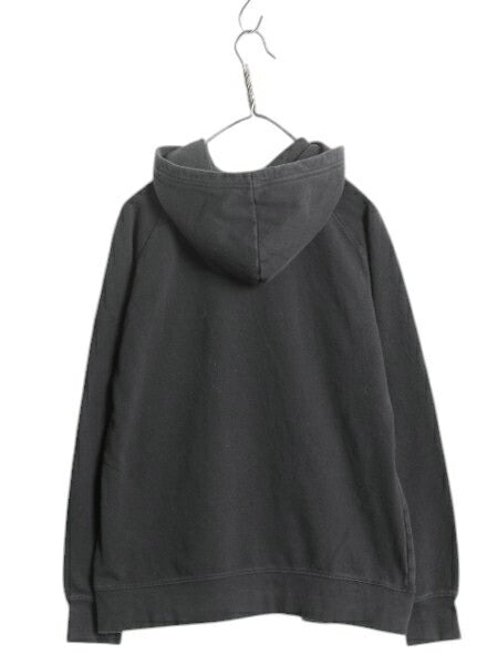 ノースフェイス プリント スウェット フード パーカー レディース L 黒 / The North Face プルオーバー トレーナー 裏起毛 薄手 ブラック