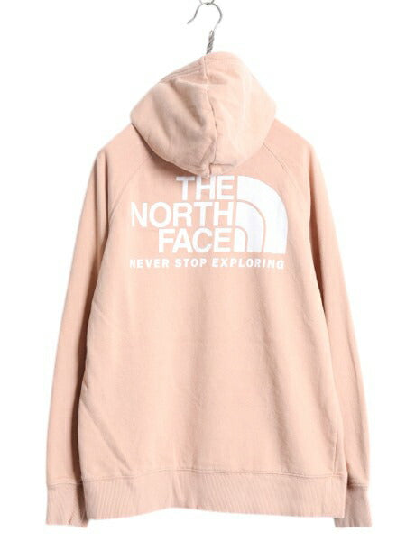 ノースフェイス 両面 プリント スウェット フード パーカー レディース L 古着 The North Face プルオーバー トレーナー アウトドア 裏起毛