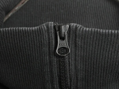 ノースフェイス ハーフジップ スウェット レディース M / The North Face ショート丈 トレーナー ハイネック 裏起毛 ワンポイント 黒 短丈