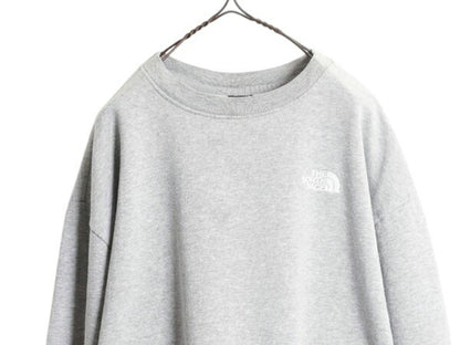 ノースフェイス クルーネック スウェット レディース XXL / The North Face 裏起毛 アウトドア ワンポイント トレーナー 大きいサイズ 灰