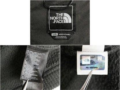 ノースフェイス ワッフル フリース ジャケット メンズ L 古着 The North Face アウトドア ブルゾン フルジップ ハイネック ワンポイント 灰