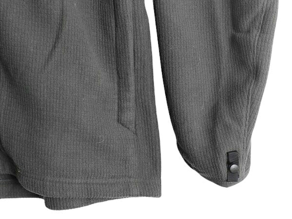 ノースフェイス ワッフル フリース ジャケット メンズ L 古着 The North Face アウトドア ブルゾン フルジップ ハイネック ワンポイント 灰