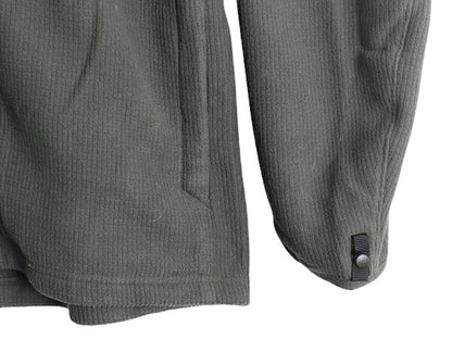 ノースフェイス ワッフル フリース ジャケット メンズ L 古着 The North Face アウトドア ブルゾン フルジップ ハイネック ワンポイント 灰