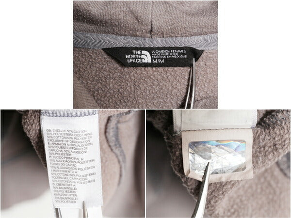 ノースフェイス プリント スウェット フード パーカー レディース M 古着 The North Face プルオーバー 裏起毛 トレーナー アウトドア 薄手