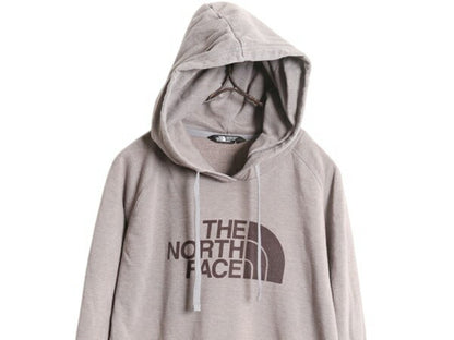 ノースフェイス プリント スウェット フード パーカー レディース M 古着 The North Face プルオーバー 裏起毛 トレーナー アウトドア 薄手
