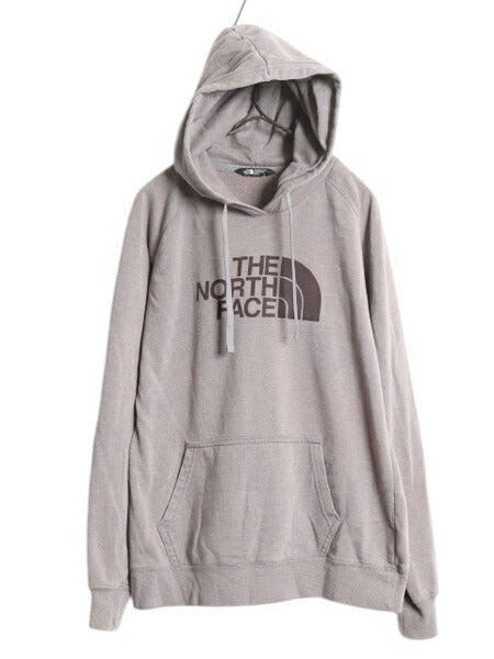 ノースフェイス プリント スウェット フード パーカー レディース M 古着 The North Face プルオーバー 裏起毛 トレーナー アウトドア 薄手