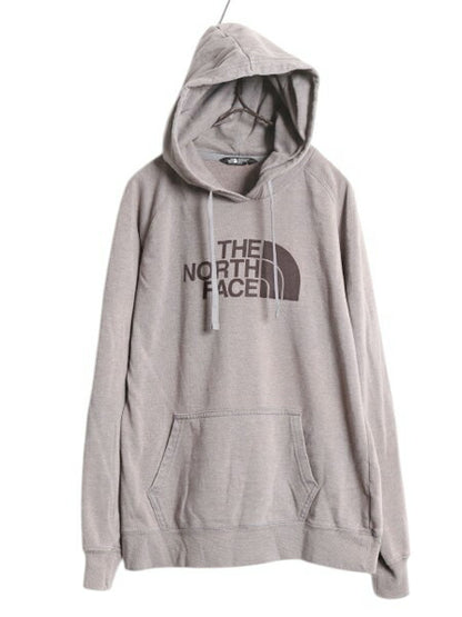 ノースフェイス プリント スウェット フード パーカー レディース M 古着 The North Face プルオーバー 裏起毛 トレーナー アウトドア 薄手