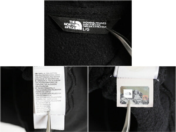 ノースフェイス プリント スウェット フード パーカー レディース L / 古着 The North Face トレーナー 裏起毛 プルオーバー アウトドア 黒