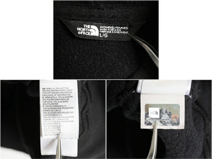 ノースフェイス プリント スウェット フード パーカー レディース L / 古着 The North Face トレーナー 裏起毛 プルオーバー アウトドア 黒