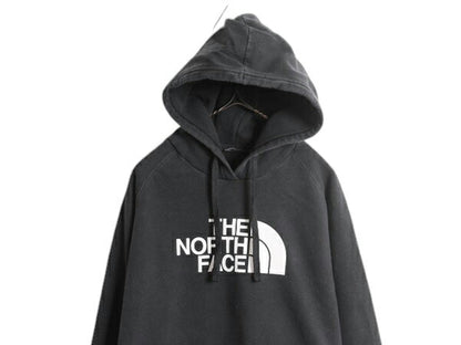 ノースフェイス プリント スウェット フード パーカー レディース L / 古着 The North Face トレーナー 裏起毛 プルオーバー アウトドア 黒