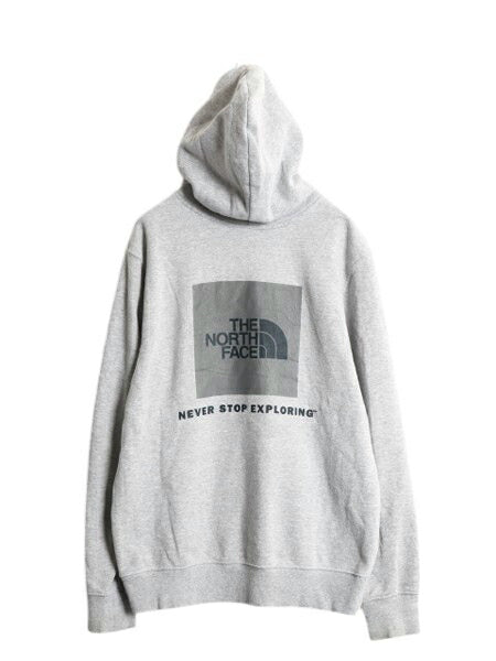 US企画 ノースフェイス 両面 プリント スウェット フード パーカー メンズ M / The North Face プルオーバー トレーナー アウトドア 裏起毛