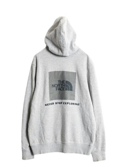 US企画 ノースフェイス 両面 プリント スウェット フード パーカー メンズ M / The North Face プルオーバー トレーナー アウトドア 裏起毛