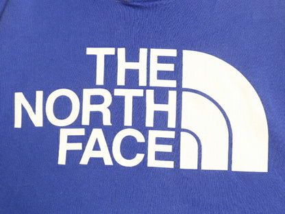 ノースフェイス プリント スウェット フード パーカー メンズ M 古着 The North Face アウトドア プルオーバー 裏起毛 トレーナー ブルー