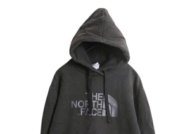 US企画 ノースフェイス プリント スウェット フード パーカー メンズ M / The North Face プルオーバー トレーナー アウトドア 裏起毛 黒