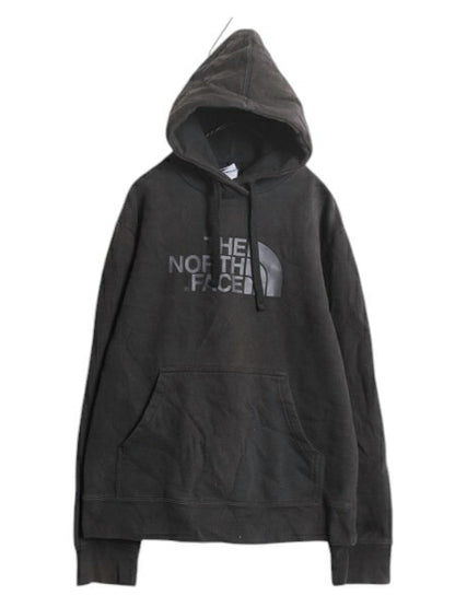 US企画 ノースフェイス プリント スウェット フード パーカー メンズ M / The North Face プルオーバー トレーナー アウトドア 裏起毛 黒