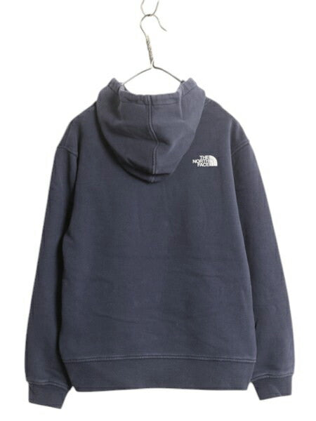 ノースフェイス プリント スウェット フード パーカー メンズ M / The North Face プルオーバー トレーナー アウトドア グラデーション 紺