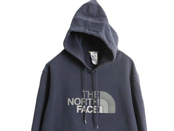 ノースフェイス プリント スウェット フード パーカー メンズ M / The North Face プルオーバー トレーナー アウトドア グラデーション 紺