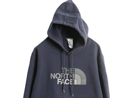 ノースフェイス プリント スウェット フード パーカー メンズ M / The North Face プルオーバー トレーナー アウトドア グラデーション 紺