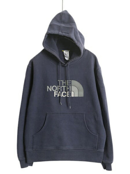 ノースフェイス プリント スウェット フード パーカー メンズ M / The North Face プルオーバー トレーナー アウトドア グラデーション 紺
