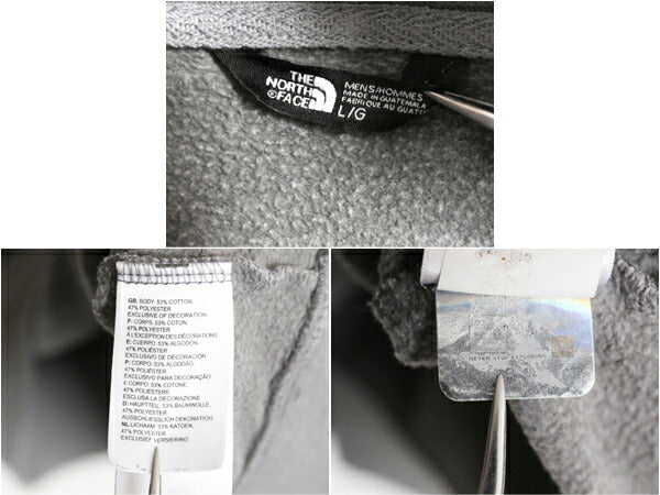 ノースフェイス ベア イラスト プリント スウェット フード パーカー メンズ L / 古着 The North Face プルオーバー 裏起毛 アウトドア 灰