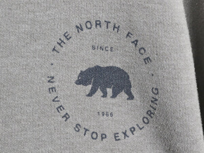 ノースフェイス ベア イラスト プリント スウェット フード パーカー メンズ L / 古着 The North Face プルオーバー 裏起毛 アウトドア 灰