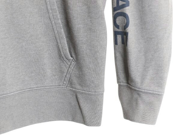 ノースフェイス ベア イラスト プリント スウェット フード パーカー メンズ L / 古着 The North Face プルオーバー 裏起毛 アウトドア 灰