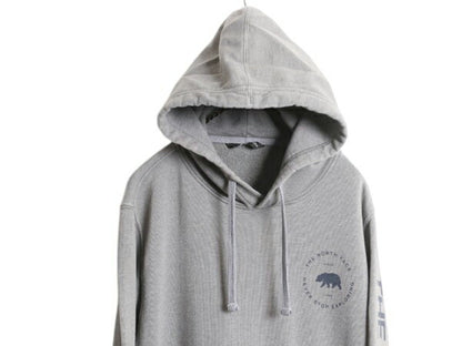 ノースフェイス ベア イラスト プリント スウェット フード パーカー メンズ L / 古着 The North Face プルオーバー 裏起毛 アウトドア 灰